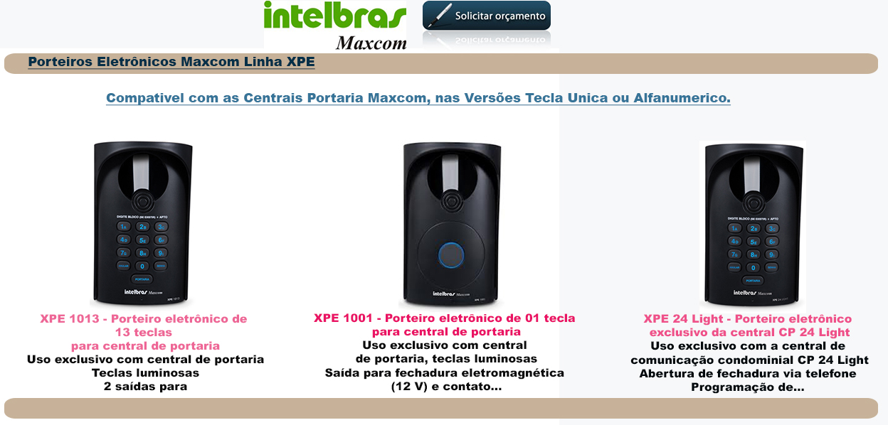 Porteiros Eletronicos maxcom - p/ Pabx e Interfoners para Condominios