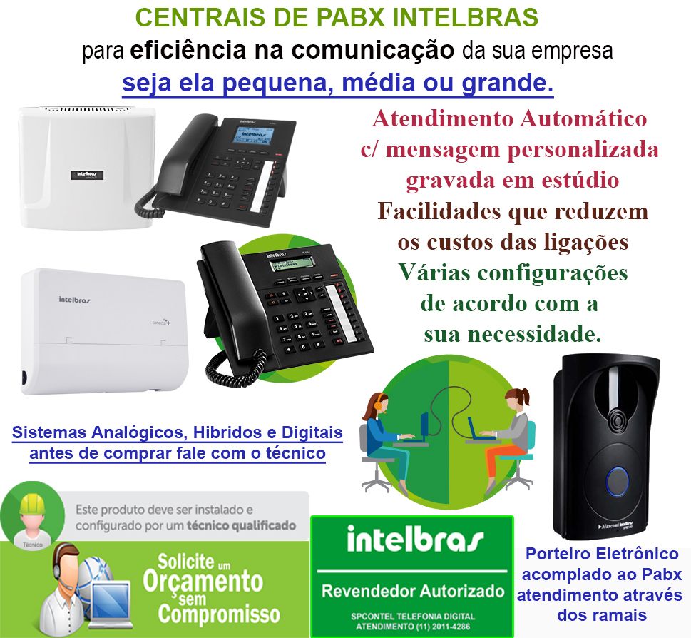 Orçamento de PABX Digital - Implantação de Sistema DDR Digital, Intelbras - Panasonic - Consulte-nos