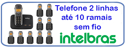 Telefone sem fio p/ 2 Linhas + Viva Voz C/ DISPLAY. Orçamentos Ligue: (11) 2011 4286