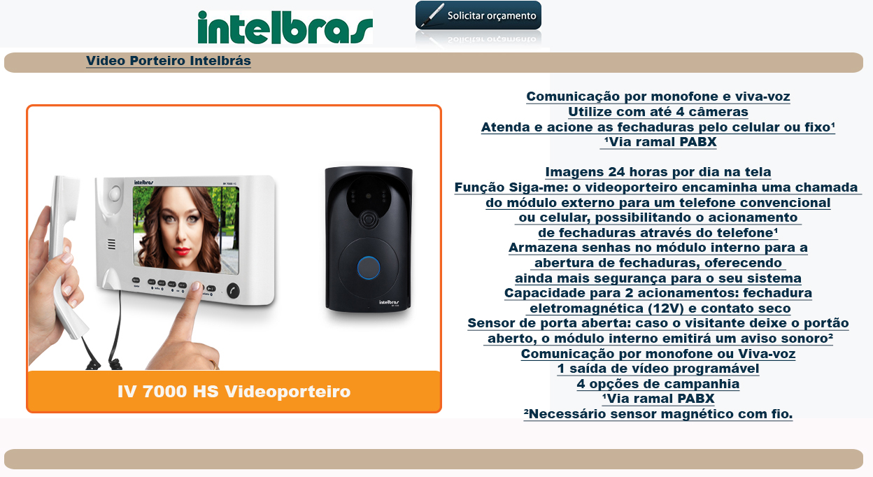 O módulo interno IV 7000 IN compõe o videoporteiro IV 7000 LCD. Fácil de instalar e de operar, devido sua interface simplificada e intuitiva, o módulo interno se integra perfeitamente em ambientes residenciais ou corporativos, podendo ser utilizado em mesa ou parede. Com capacidade para até quatro cameras.